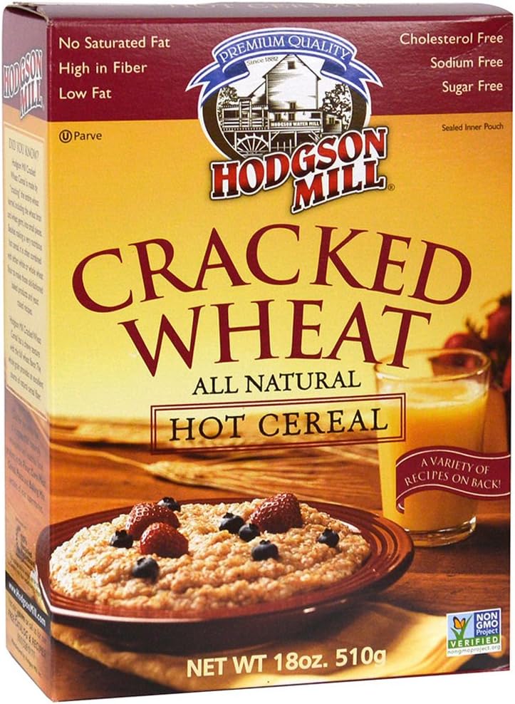 Hodgson Mill Cracked Wheat Cereal, 18-Ounce (Pack of 6), Heart-Healthy Hot Breakfast Cereal for a Wholesome Start to Your Morning, Enjoy With Fresh Berries and Fruit, Cream, Honey or Other Toppings
