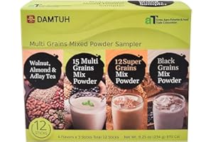 Damtuh Multi Grains Mixed Powder Sampler 3 Sticks of Each Flavor Total 12 Stick