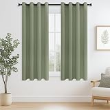 MRTREES Blackout Curtains 2 Panels 46x54 Sage Green Eyelet Thermal Living Room