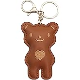 Fuerxy Brown Bear Keychains for Purse Handbags Bag Accessories Bear Bag Charms PU Car Key Charms