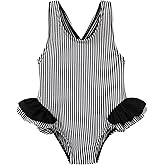 Toddler Swimsuit Girl Infant One Piece Swimwear Stripe Floral Summer Beach Bathing Suits with Bowknot