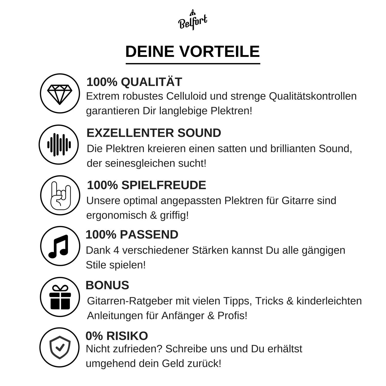 Belfort 16 High Quality Guitar Plectrums In Elegant Box - 