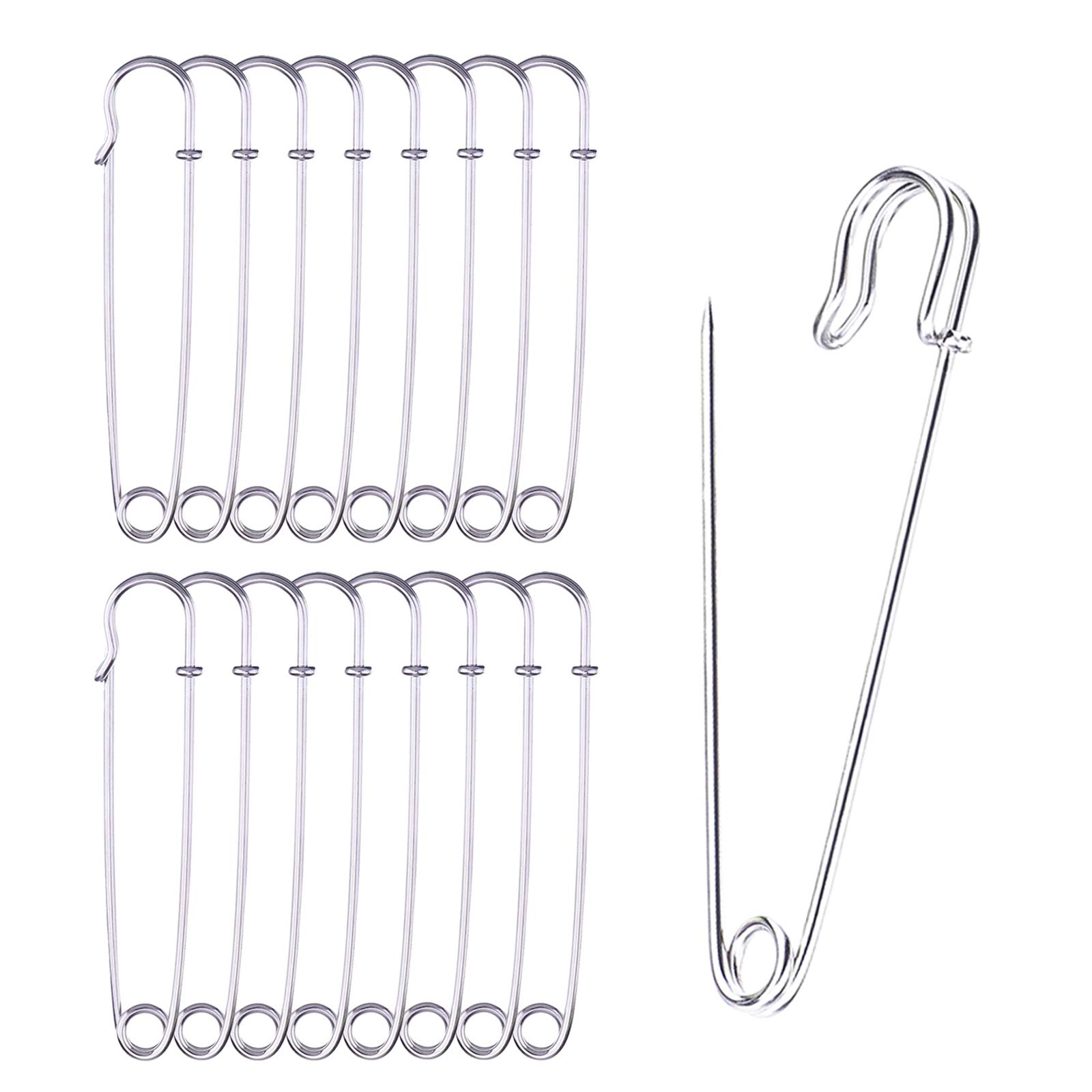20PCS Large Safety Pins, 3.15 Inches Kilt Pins Big Safety Pins, Strong Blanket Pins Knitting Holder for Crafts Jewelry Household Use