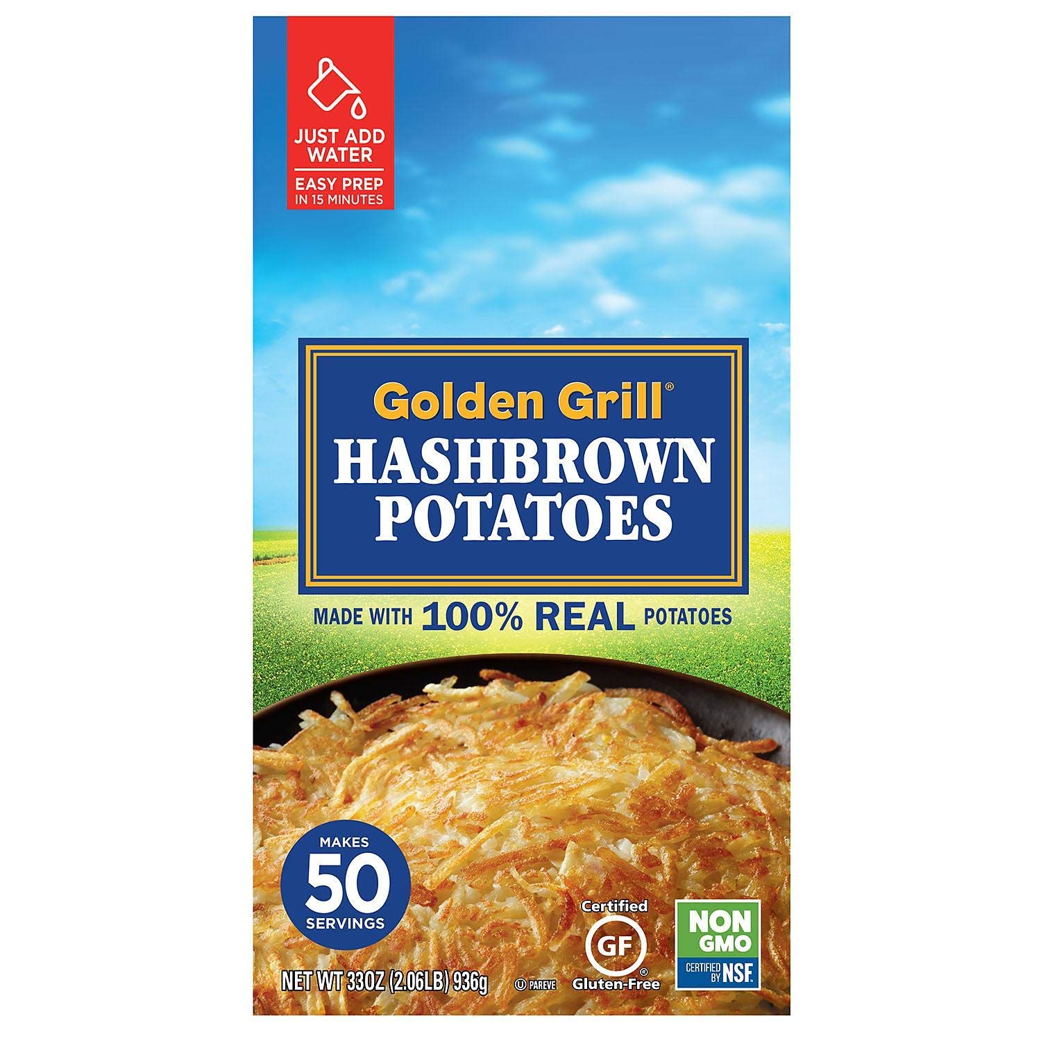 Amazon Com Golden Grill Russet Premium Hashbrown Potatoes 33 Oz