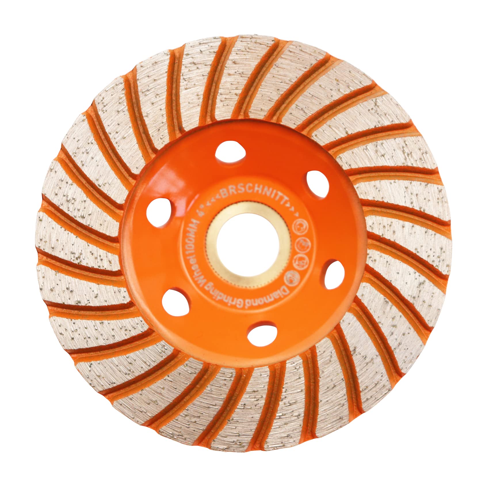 Concrete Diamond Turbo Grinding Cup Wheel,BRSCHNITT 100mm Angle Grinder Diamond Turbo Row Cutting Wheel for Grinding/Polishing/Cleaning Surface Grinding Granite,Concrete,Stone,Cement,Marble,Rock — image 1