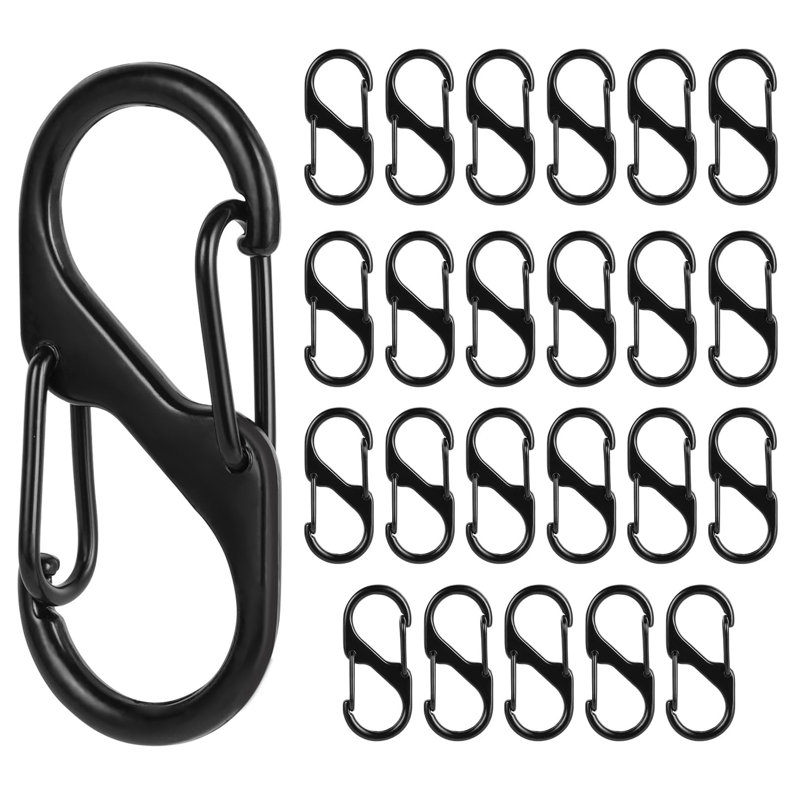 Flintronic 24PCS Zipper Clips, Zipper Lock for Suitcases, S Carabiner Keyring Clip, Theft Deterrent Small Zippers Pull Lock, for Luggage Suitcase Backpacks Purses Handbags Keys