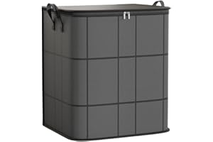 Bedding Storage Bag - Large Clothes Storage Container, Blanket Organizer with Handles and Zippers, Waterproof Non-Woven Fabri