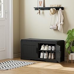 Homleke 2-Tier Storage Bench, Shoe Bench with