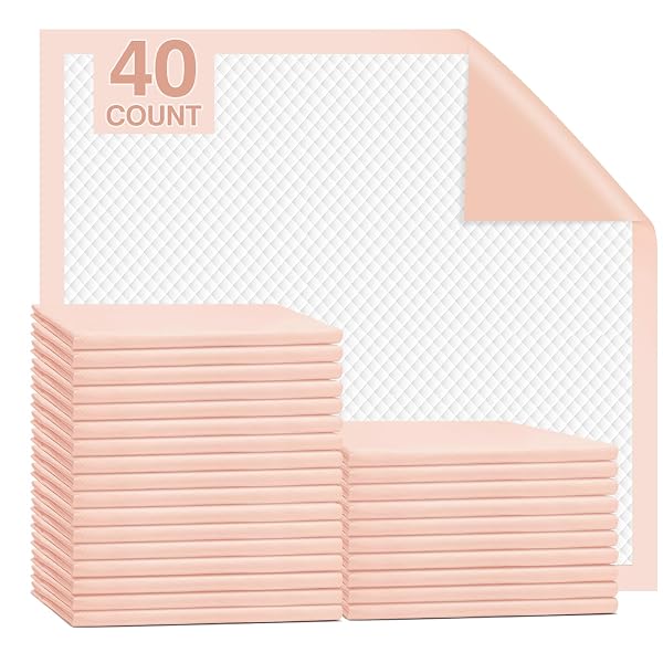 MKISS HEAVY DUTY BED PADS 40″ X 40″(40 COUNT), DISPOSABLE SUPER ABSORBENT INCONTINENCE UNDERPADS, EXTRA LARGE AND THICKEN CHUCKS PADS FOR ADULTS, CHILDREN, BABIES, ELDERLY AND PETS