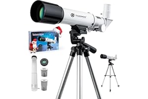 YUANZIMOO Telescope for Kids 50mm Aperture 360mm AZ Astronomical Portable Telescope for Adults Beginners with Upgraded Tripod White