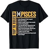 Top 10 Rules of Pisces Birthday Gifts T-Shirt T-Shirt