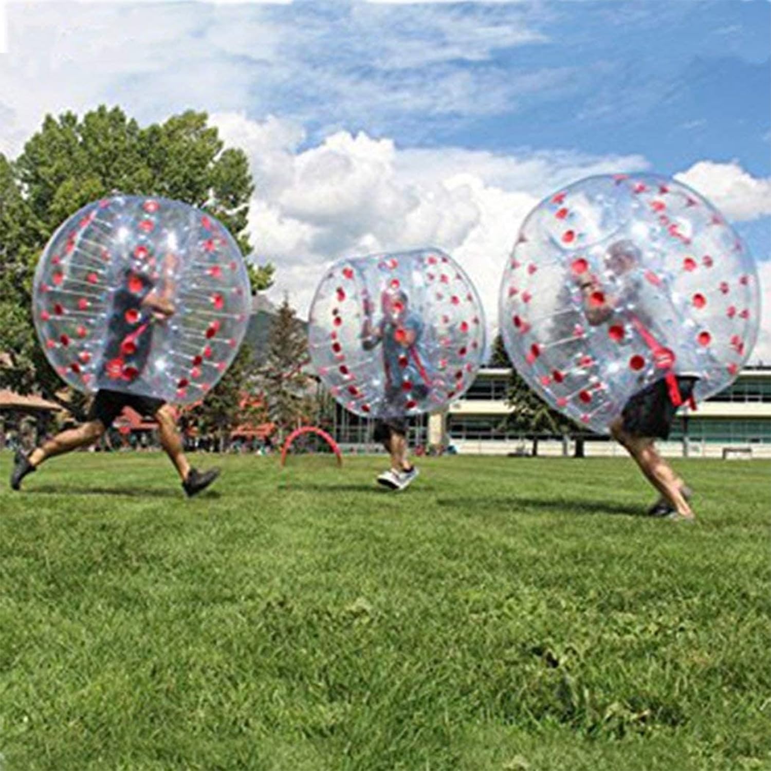 Aceshin Inflatable Bumper Ball 1.5M/5FT Diameter Bubble Soccer Ball, Inflatable Body Zorb Balls for Adults or Children (Red Dot)