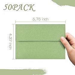 50 Pack A2 Envelopes for Invitations,4.37x5.75