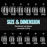 TOMICCA Coffin Short Nail Tips 192Pcs 12 Sizes Half Matte Full Cover Clear view 6