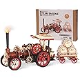 Wowood 3D Wooden Puzzles for Adults, Steam Locomotive Model Cars Kits for Adults, 3D Wood Puzzle Adult, Valentines Day Gift M