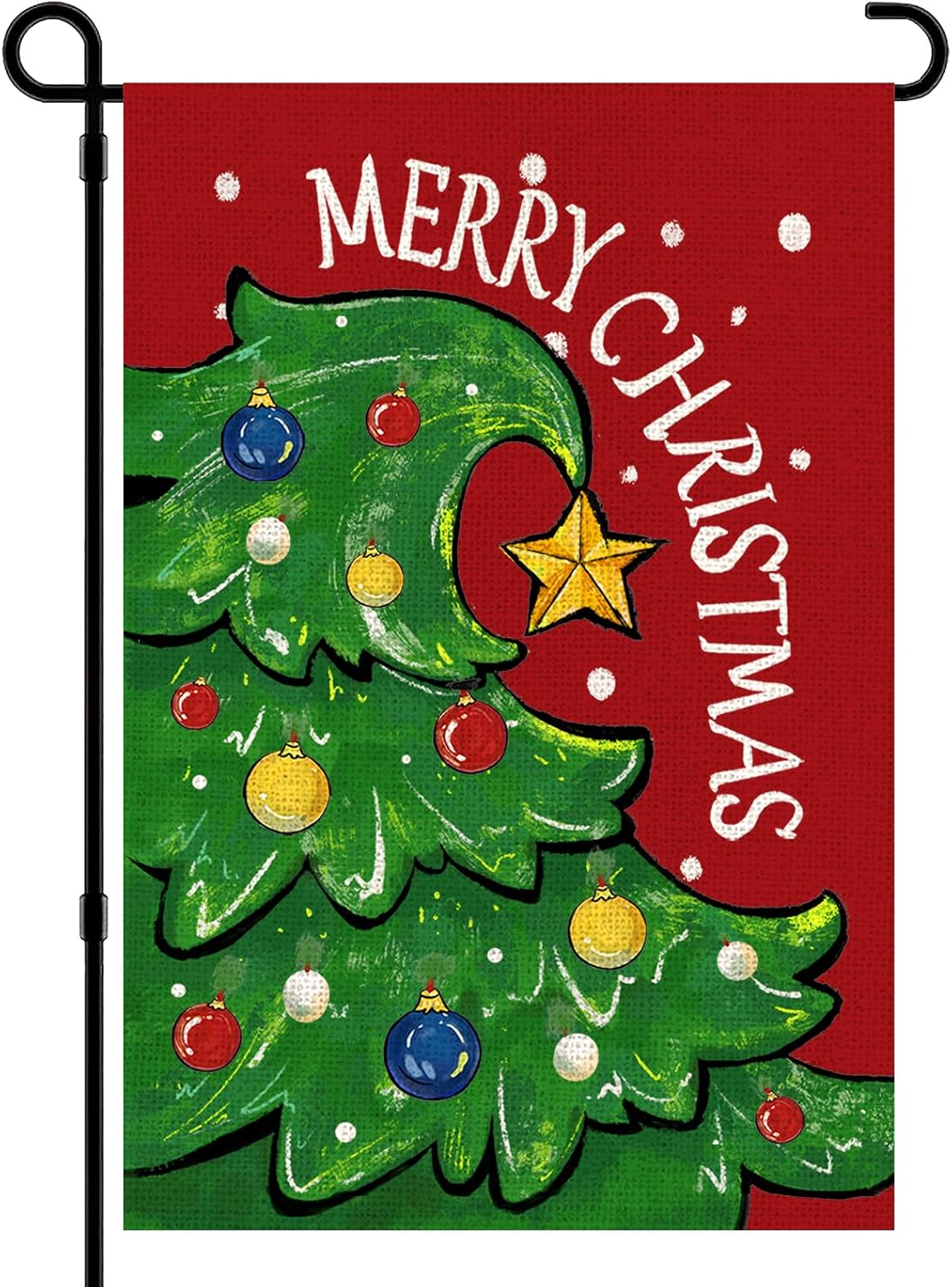 Flags - DIYDEC Christmas Garden Flag 12x18 Inch Double Sided Xmas Tree Yard Flag Merry Christmas Yard Sign for Seasonal Holiday Winter Outdoor Decoration