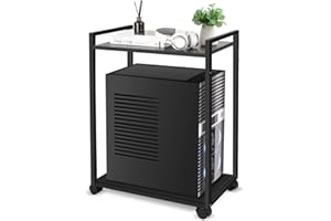 Liitrton Computer Tower Stand, 2-Tier CPU Stand PC Stand with Lockable Wheels Under Desk for Office Home (M)