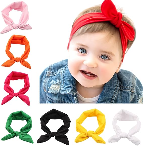 7 Pack Baby Girl Fashion Cute Bow Headband Head Wrap Hair