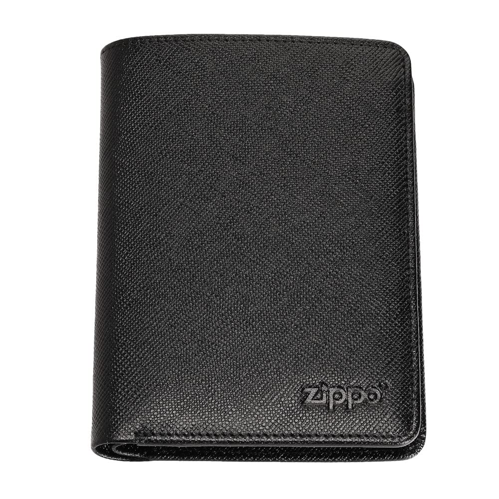 Zippo - Purse/Wallet for Women and Men, Saffiano Leather, Black, with RFID Protection, Ideal for Cards and Notes