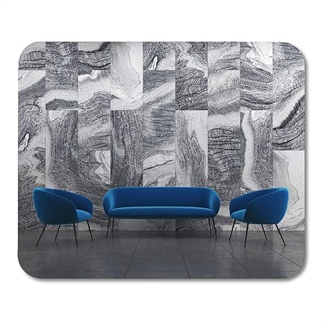 Amazon Com Emvency Mouse Pads Marble Living Room Interior Blue