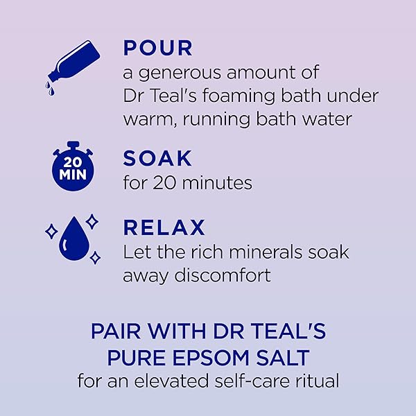 DR TEAL’S FOAMING BATH WITH PURE EPSOM SALT SLEEP BATH WITH MELATONIN & ESSENTIAL OILS 34 FL OZ