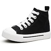Kids High Tops Sneakers –Toddler Canvas Walking Shoes with Hook and Loop for Boys and Girls