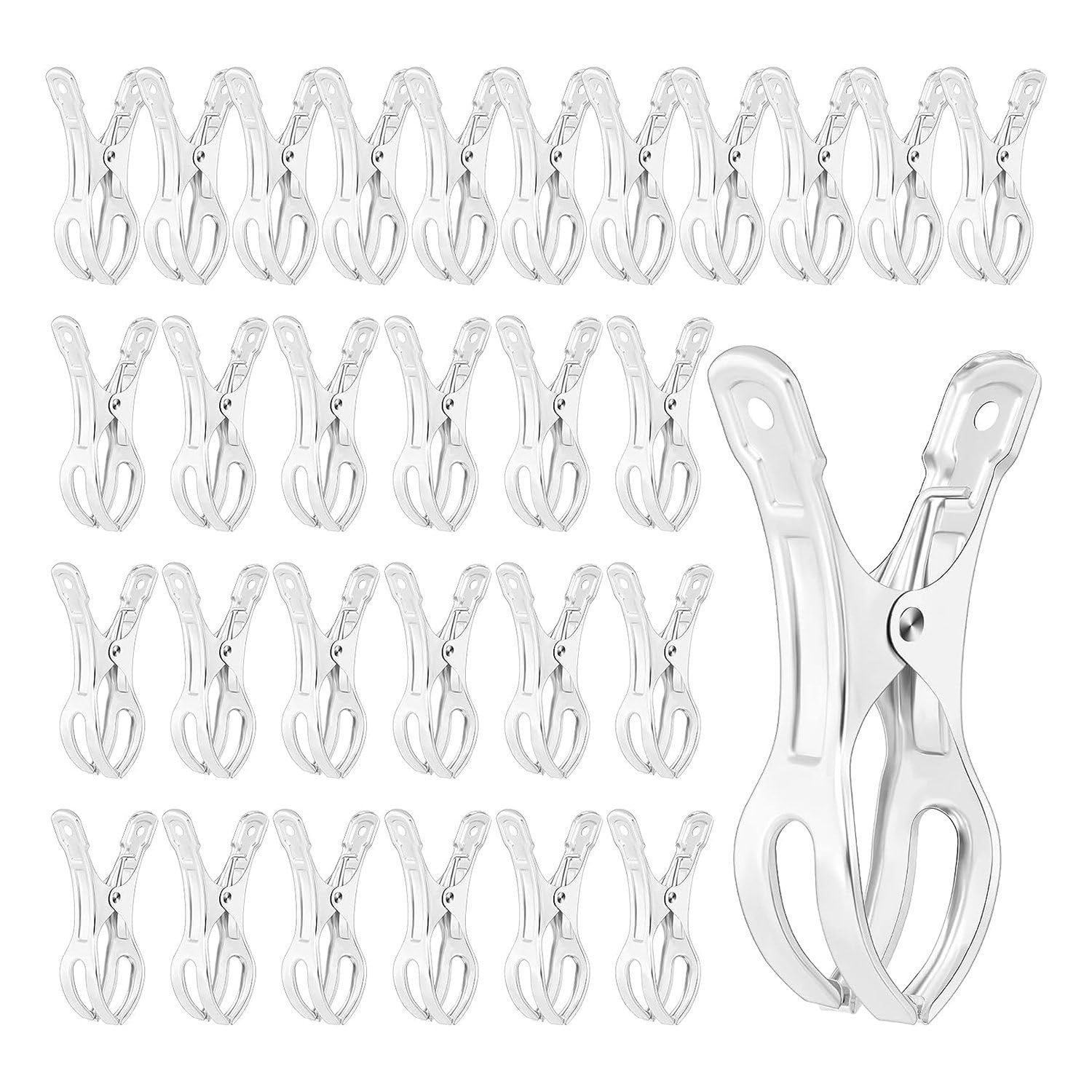 Luwqceu 30 Pcs 4.5 Inch Stainless Steel Pool Cover Clips Easy Install Jumbo Metal Swimming Pool Winter Cover Clips