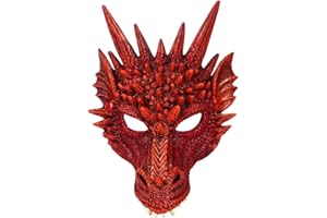 Alodidae 3D Dragon Mask Halloween Party Costume Cosplay for Adults Men, Scary Animal Half Face Masks