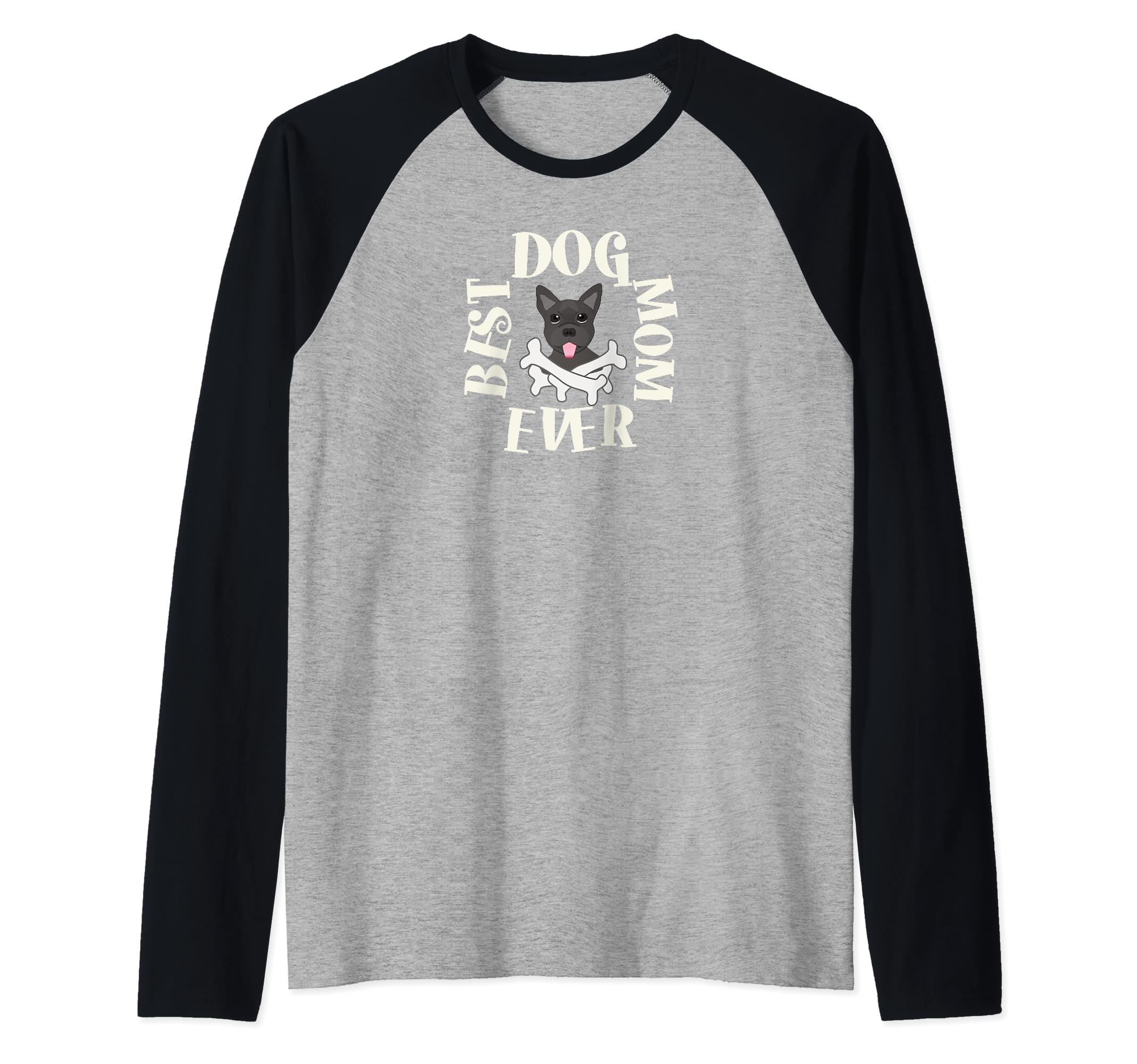 Best Dog Mom Ever with Puppy Raglan Baseball Tee
