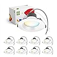 ASD 6 Inch Commercial Canless LED Downlight, Power Adjustable 10/15/22W Lighting, Dimmable Recessed Ceiling Light Fixture, 5 Color Temperatures 2700K-5000K, 120-277V IC Rated UL & Energy Star 8 Pack
