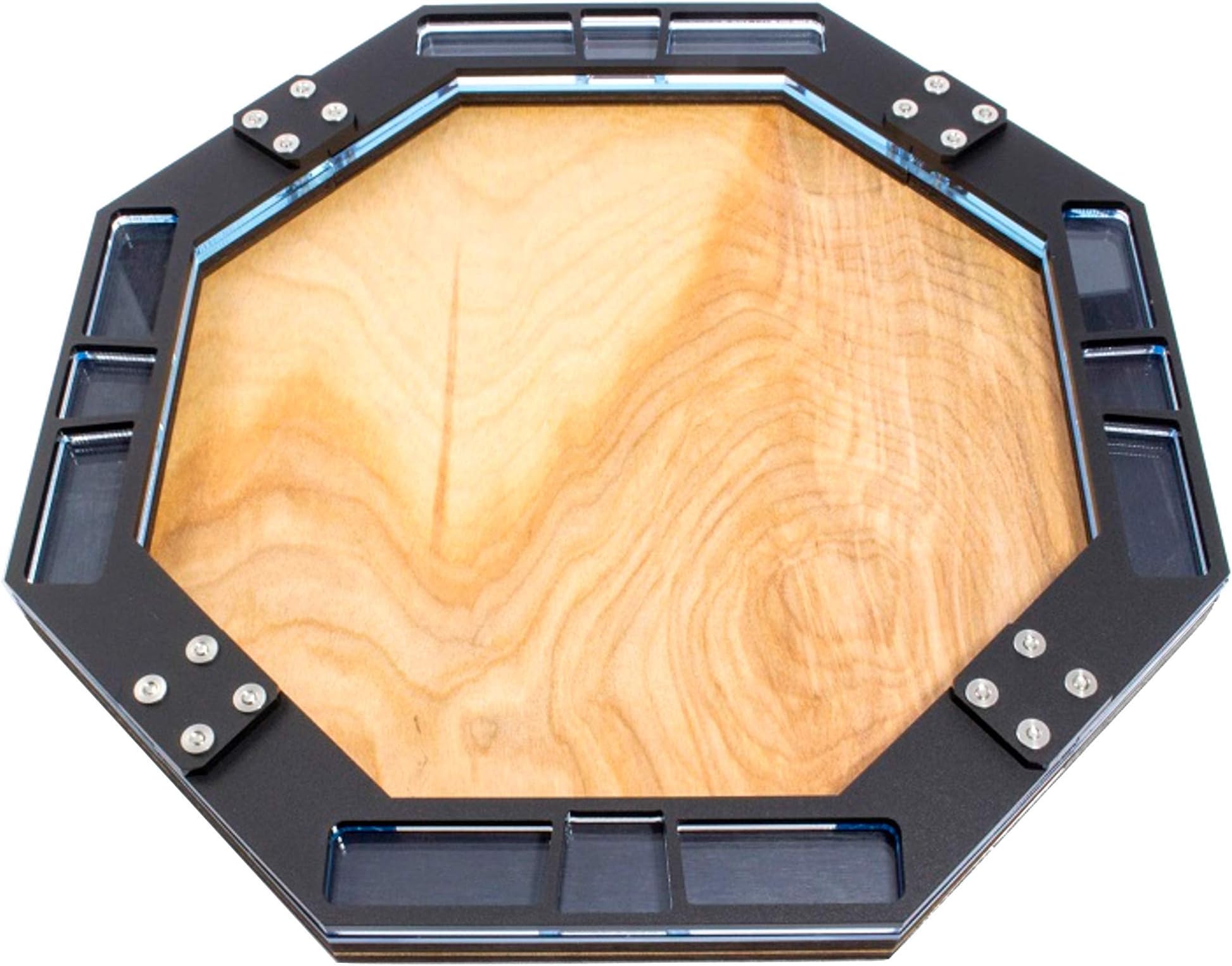 C4Labs Dice Tray~10" Octagon-Plain Wood Design, for Games, Gaming