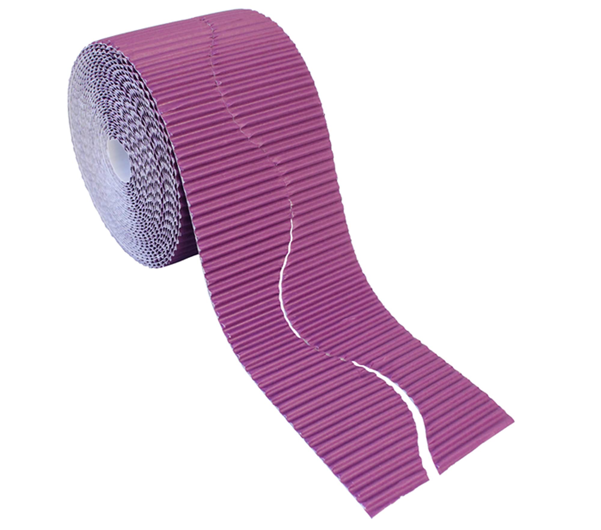 Bright Ideas Corrugated Border Roll for School Displays, Violet, 57mm x 7.5m (15m When Split), BI7896