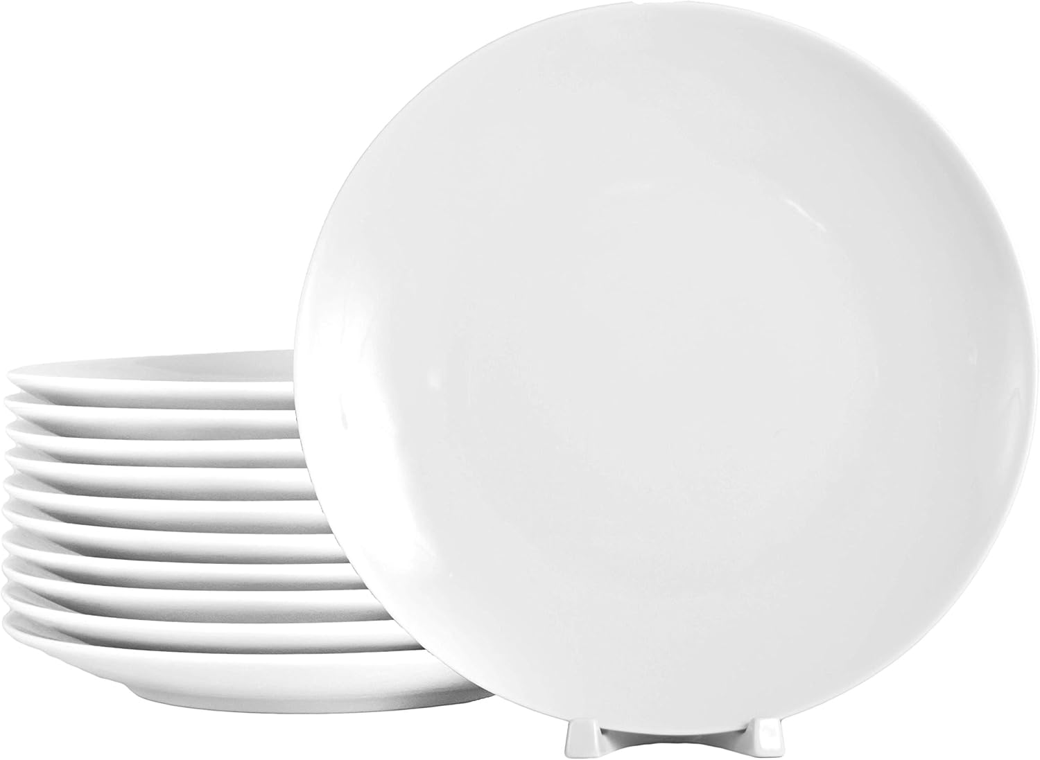 12 Stück Flache Coupteller im Set aus echtem Porzellan 200 mm Salatteller Dessertteller Frühstücksteller weiß auch zum Bemalen bestens geeignet Tafelgeschirr für Gastronomie und Haushalt