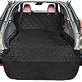 F-color SUV Cargo Liner for Dogs, Upgraded Extra Large Water Resistant Pet Cargo Cover Dog Seat Cover Mat for SUVs with Bumper Flap Protector, Non-Slip, Wear-Proof, Universal Fit, Black