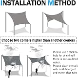 HEYOMART Sun Shade Sail 3m x 4m Rectangle Orange UV 98% Waterproof view 7