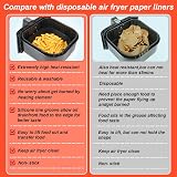 BYKITCHEN 3 Pack Silicone Air Fryer Liners, Square 7-9 Inch Fits Ninja COSORI view 6