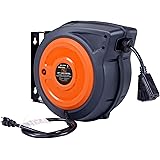 SuperHandy Extension Cord Reel Retractable Extra Long 12AWG x 50' Feet Industrial Polypropylene Ultra Heavy Duty 3C SJTOW Com