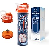 BOZ Elite 22 oz (650ml) Baseball Water Bottle | Insulated Water Bottle Ergonomic Squeeze & Cooling Mist Spray Functions, Durable, Leak-Proof, BPA-Free for Aspiring Young Baseball Players