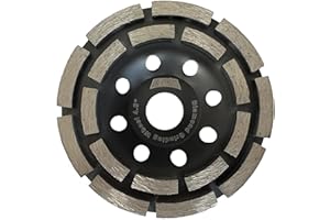 ORIXTREME 4 1/2 Inch Double Row Diamond Cup Wheel for Grinding and Cleaning Surface Stone Concrete Granite Marble Masonry Brick with 7/8-5/8 inch Arbor