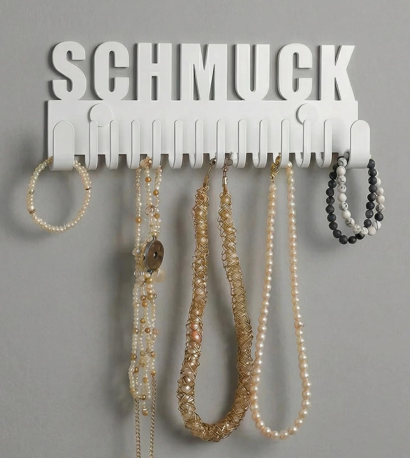 Galeara design Wall Jewellery Holder – Necklace Storage – Wall Necklace Holder (Mika Schmuck White)