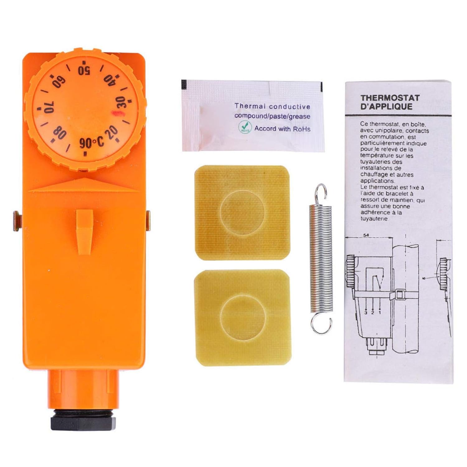 Thermostat, 2090℃ Range Adjustable Thermostat, for Hot Water Pipe