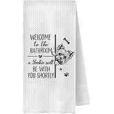 ChenCraty Funny Yorkshire Terrier Bathroom Hand Towels, Yorkshire Terrier Gifts for Women Men, Dog Lover Gifts Decorative Hand Towels for Bathroom Washroom Toilet Restroom, 16x24 Inches