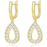 STAYLOVE Small Gold Drop Dangle Earrings for Women Hypoallergenic 14k Gold Plated Dainty Small Gold Huggie Hoop Earrings