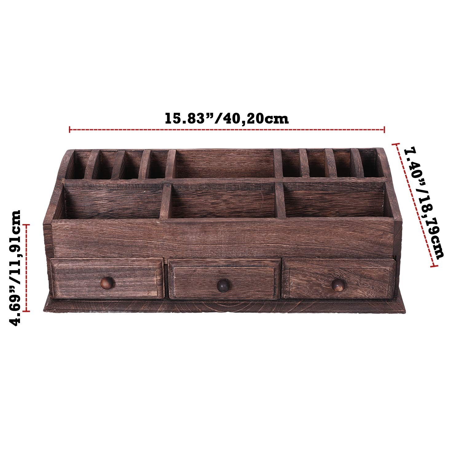 Rustic Wooden Desk Organizer For Home Or Office Makeup Organizer And Storage For Bathroom Vanity Organizer With 3 Drawers And 6 Compartments Rustic Blue Workspace Organizer Home Kitchen Dprd Tasikmalayakab Go Id