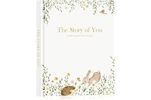 Lanpn Baby Memory Book for Boy Girl - The Story of You, Newborn Babys Book Keepsake Photo Album for New Parents, Leather Cove