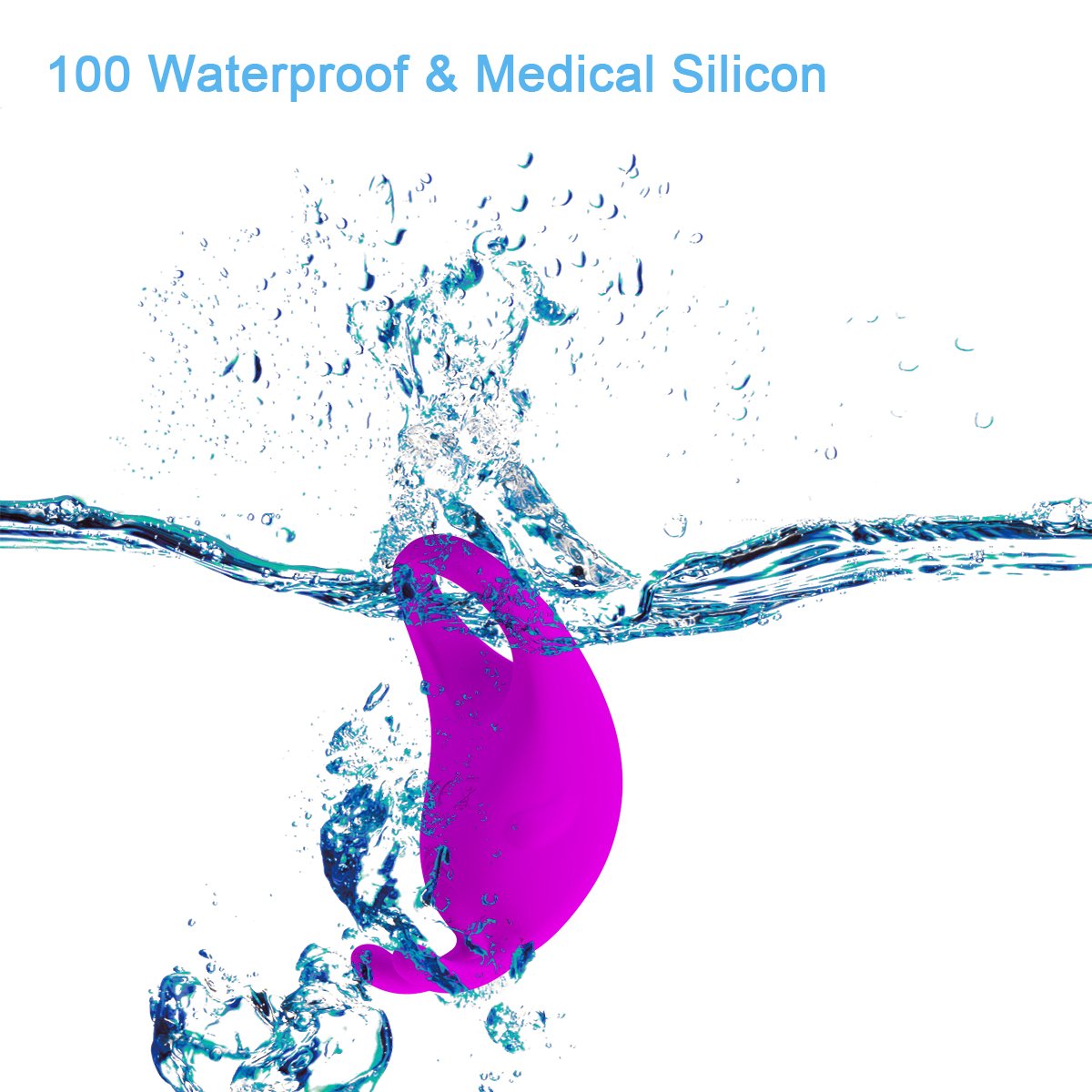 Silicone Vibrating Ring Rabbit Vibrator Cordless Rechargeable Wand Massager (Purple)