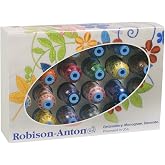 Robison-Anton Polyester Machine Embroidery Thread Set &ndash; 24 Color Pack (1,100 yd Mini King Spools) &ndash; High-Sheen Embroidery Thread for Sewing, Quilting &amp; Machine Embroidery