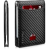 RUNBOX Slim Wallet for Men Genuine Leather RFID Blocking Bifold Minimalist Front Pocket Mens Wallet with Money Clip Thin Gift Box