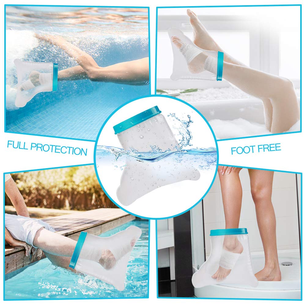 Waterproof Foot Cast Cover Wound Protector for Shower Bath, Watertight Cast Bag Covers for Broken Surgery Foot, Wound and Burns - Reusable [2025 Upgrade]