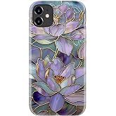 Goodon for iPhone 12 Mini Case, Cute Trendy Floral, Wireless Charging | Dual-Layer Hard Shell + Silicone, Slim Fit Protective Phone Cover with Wildflower Designs for Women Girls